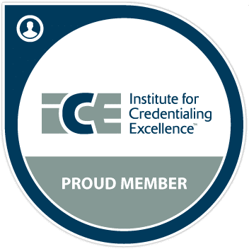 Institute for credentialing excellence member, ICE member, ICE logo,Institute for credentialing excellence member logo