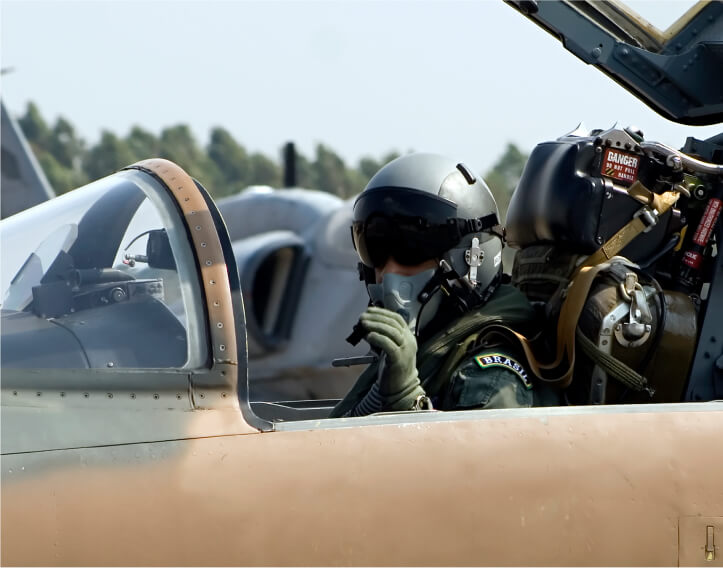 Fighter Pilot sitting in jet
