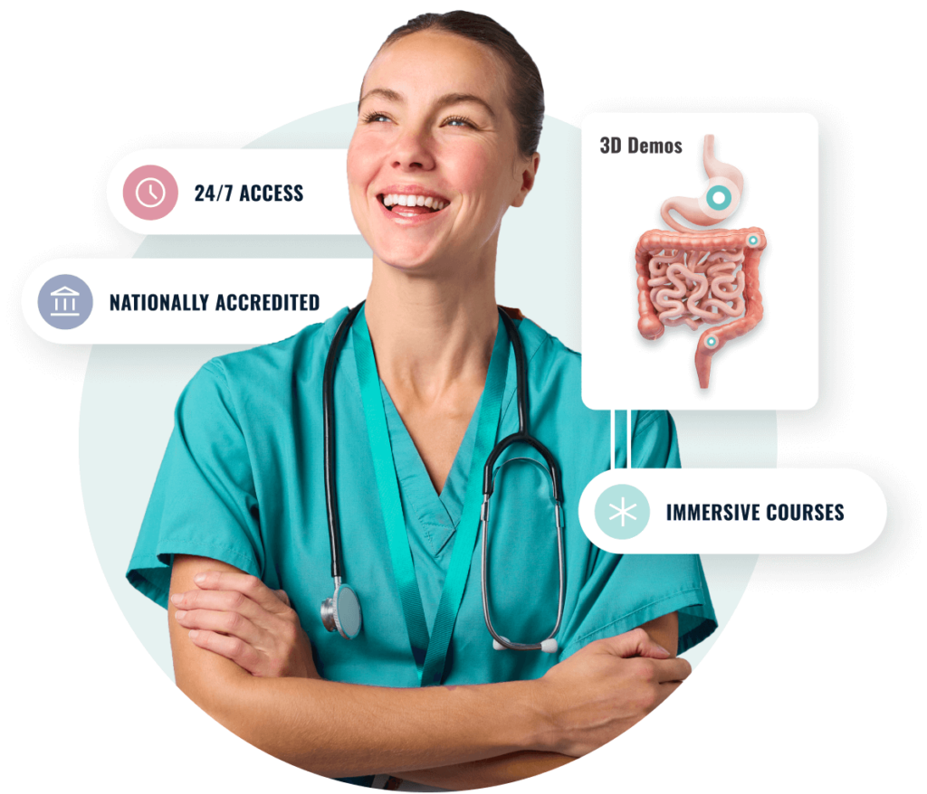 Nurse with arms crossed smiling at the 24/7 access and nationally accredited call outs