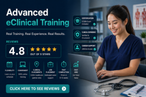 Advanced eClinical Training reviews medical assistant program 4.8 stars online training with externship and job placement