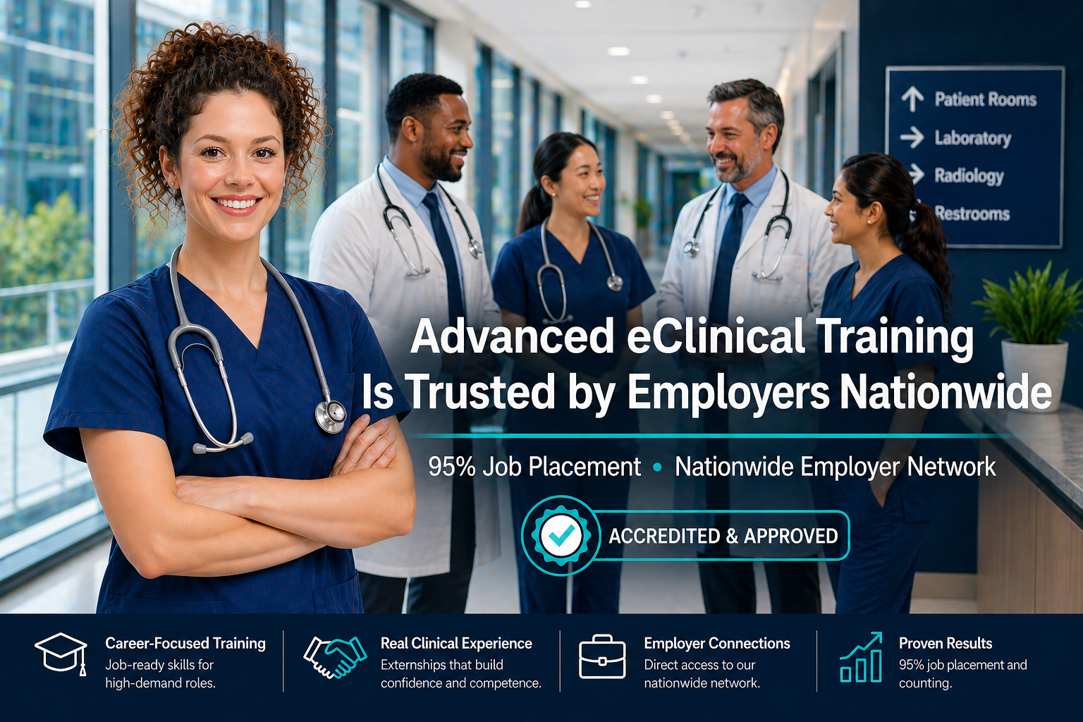 Advanced eClinical Training medical assistant program with externship and job placement helping students get hired