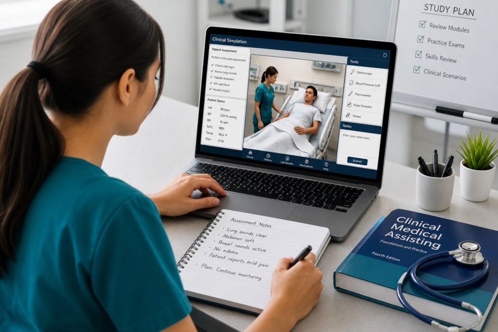ccma online program review student gaining clinical skills