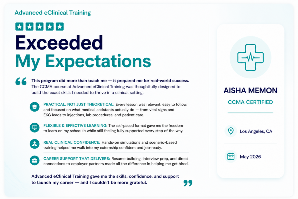 advanced eclinical training reviews ccma online