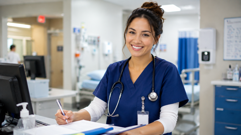 Advanced eClinical Training healthcare student in a clinical setting