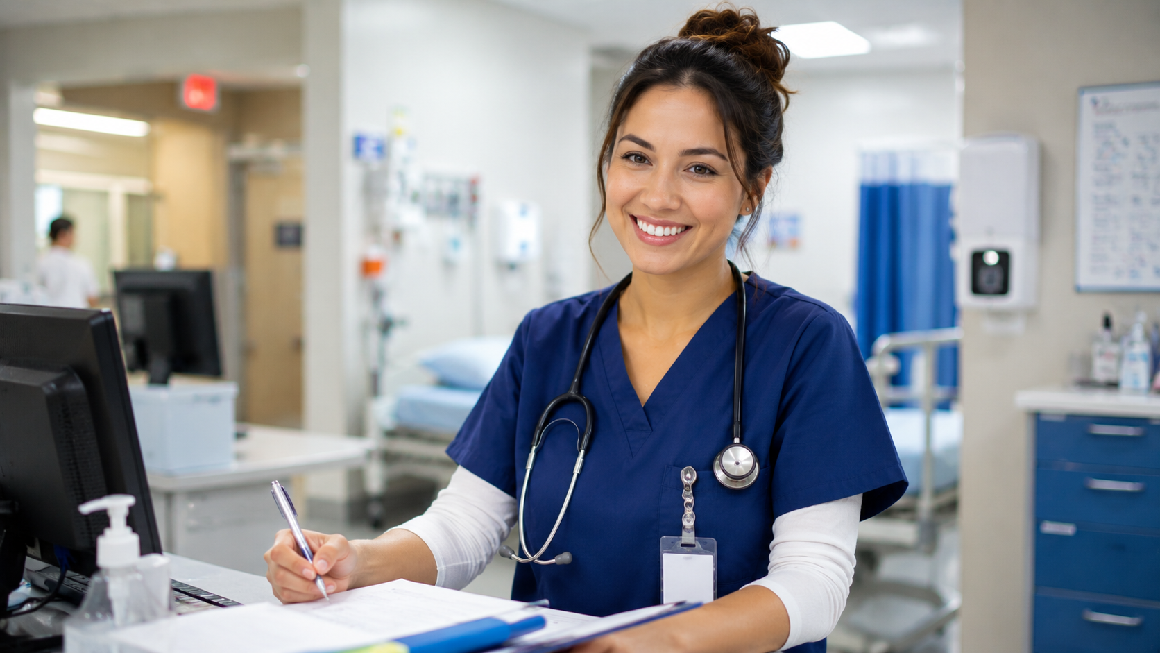 Advanced eClinical Training healthcare student in a clinical setting