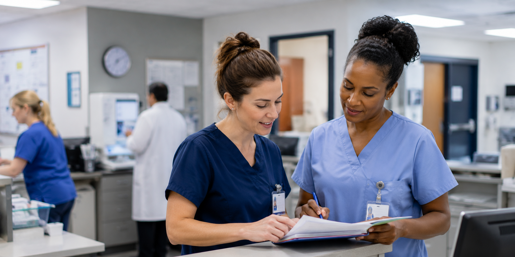 Healthcare professionals representing online allied health certifications