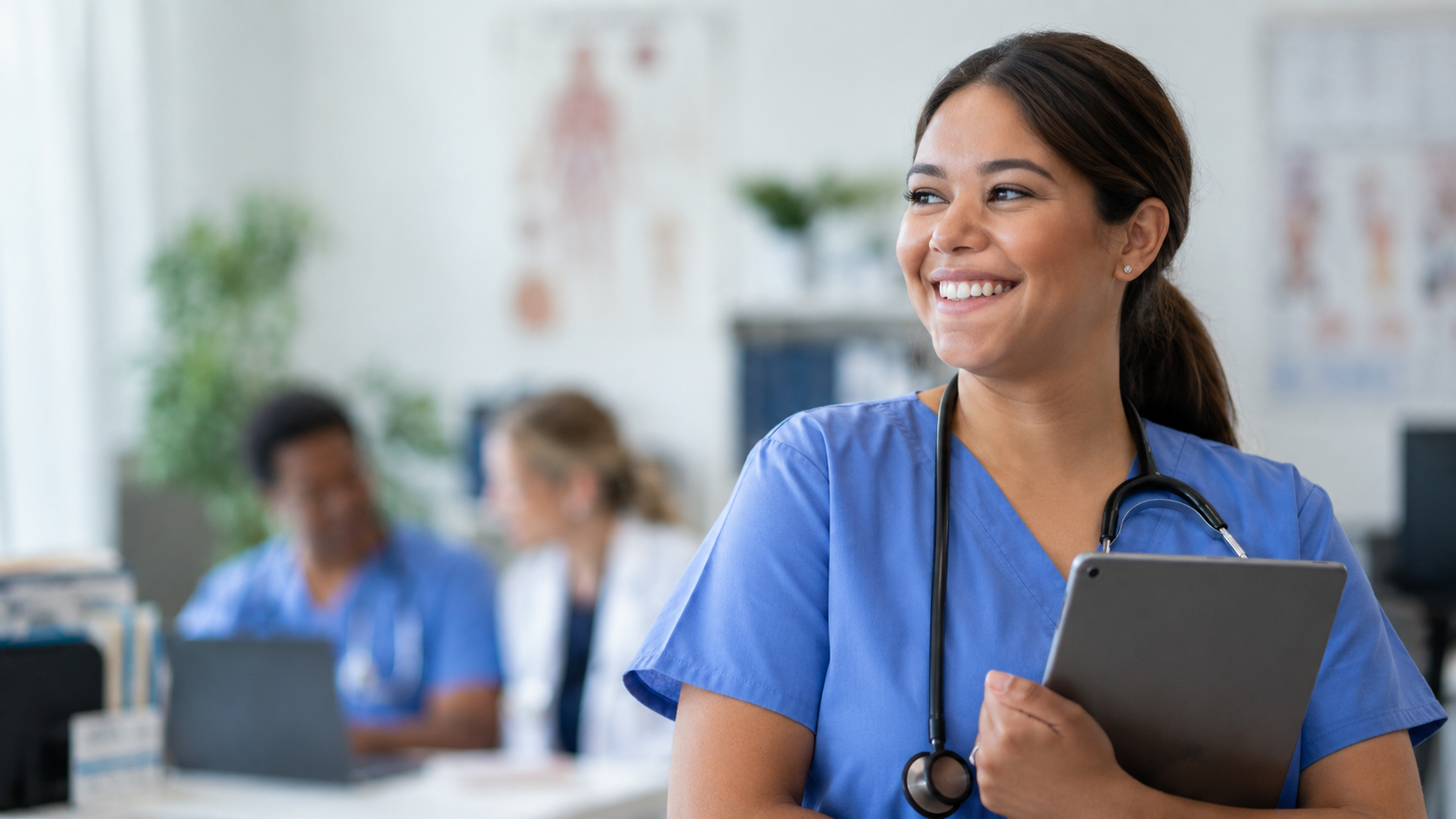 Healthcare professional in a clinical setting representing healthcare certifications for career changers.